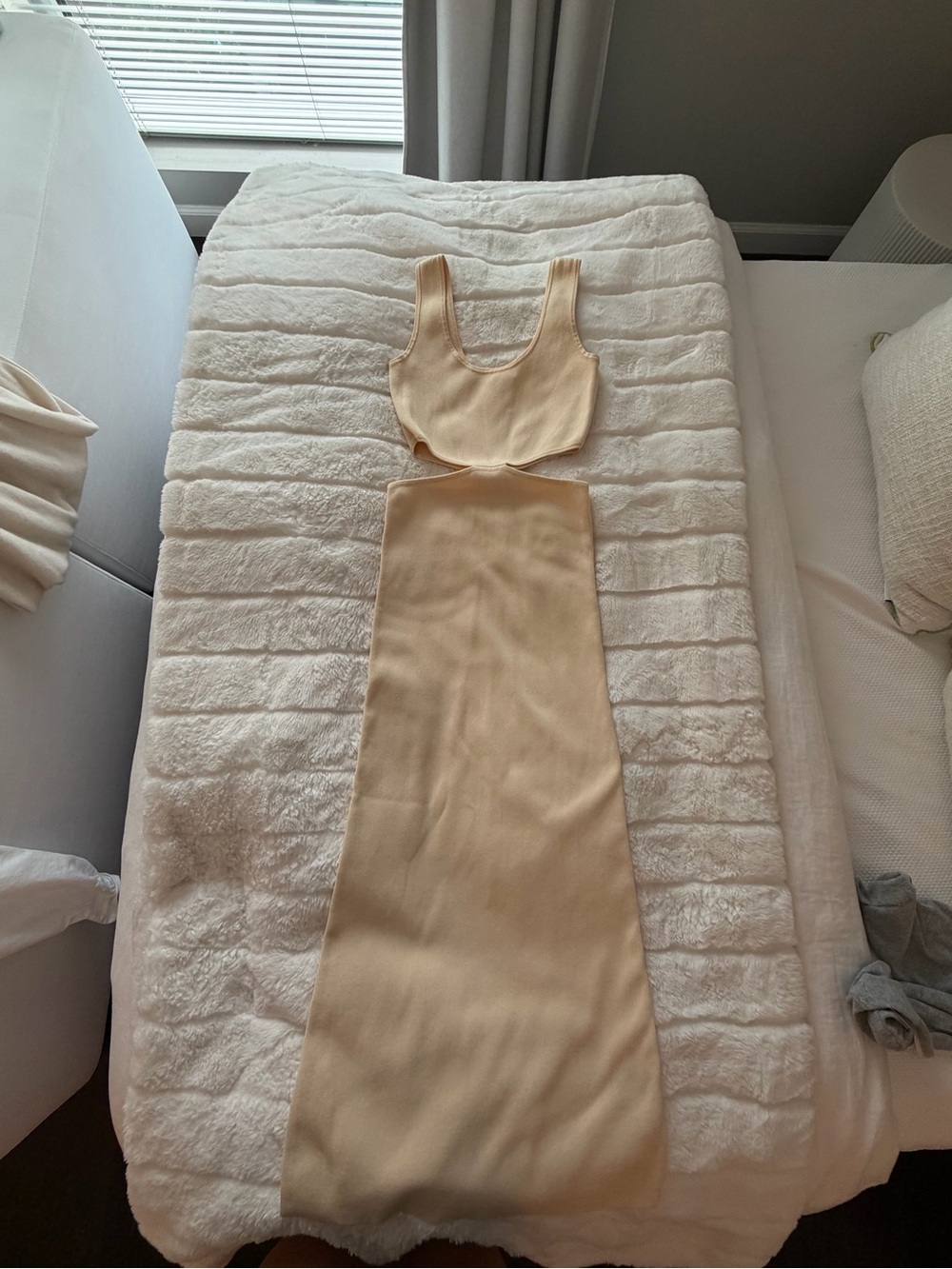 Zara Beige Two-Piece Maxi Dress - Picture 1 of 3